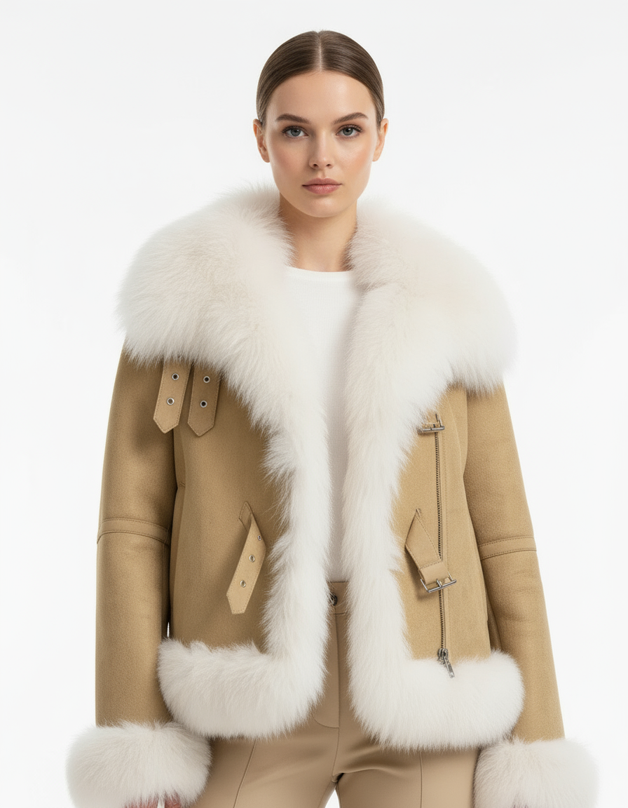 New Collar Fox Fur High-Quality Warm Jacket