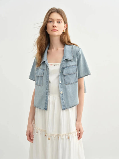 Playful Suspender Dress & Denim Jacket Set for Summer Travel LORAN STORE