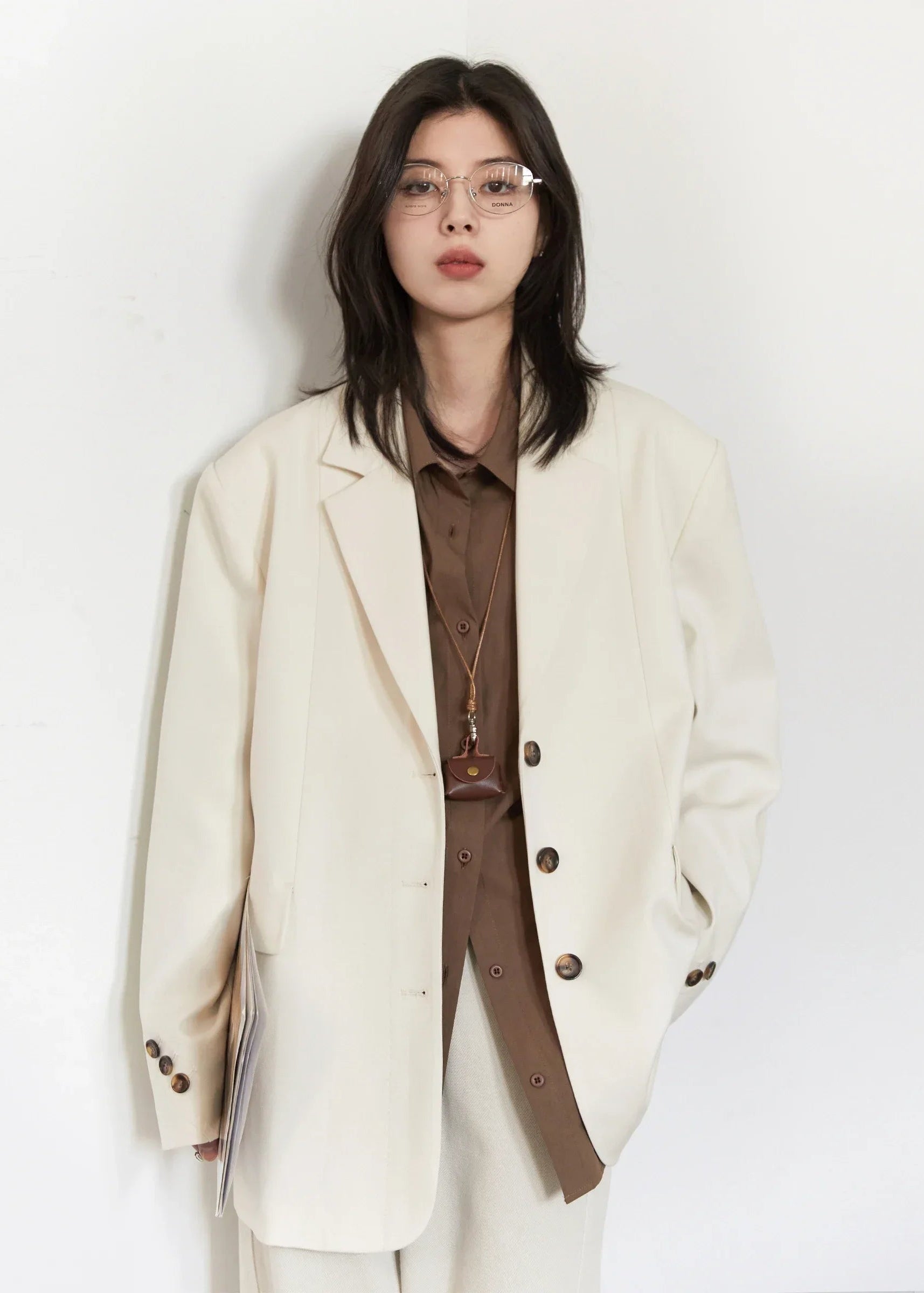 CHIC VEN Women Blazer Solid Loose Casual Button Design New Single Breasted Female Jackets Office Ladies Coat Spring Autumn 2025 Loran