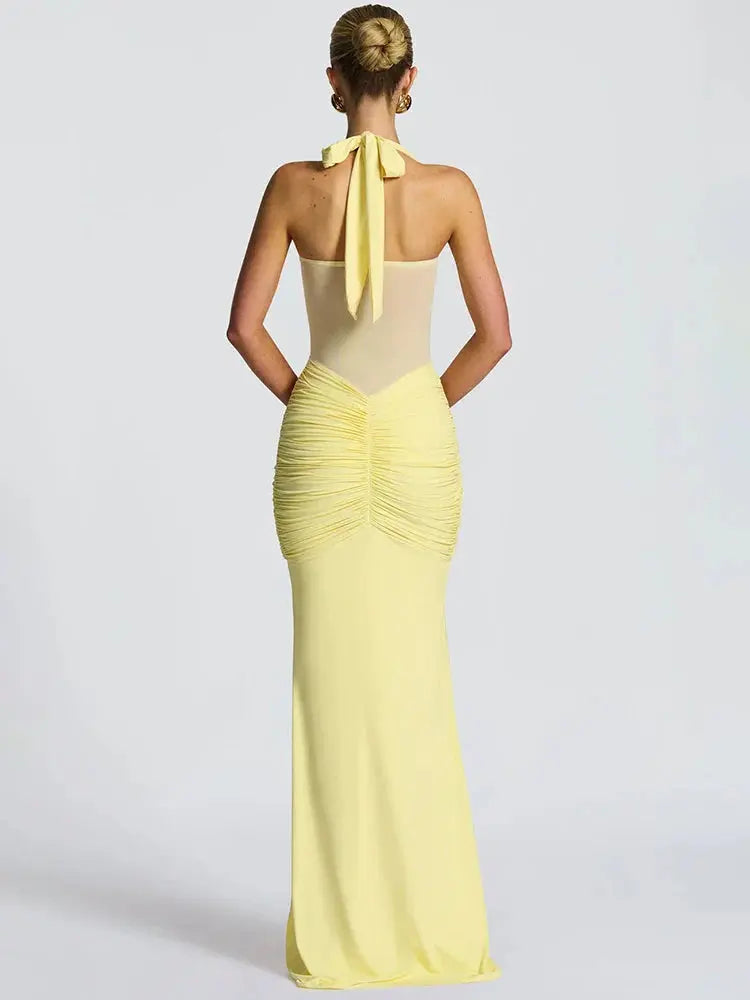 Backless Halter Maxi Dress - Loran
