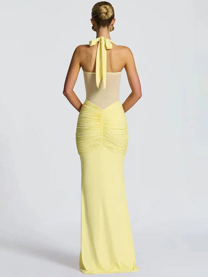 Backless Halter Maxi Dress - Loran