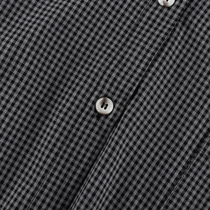 3-Piece Gray Plaid Cotton Lounge Set Loose Summer Outfit Loran