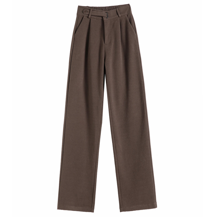 High-Waist Wide-Leg Wool Trousers