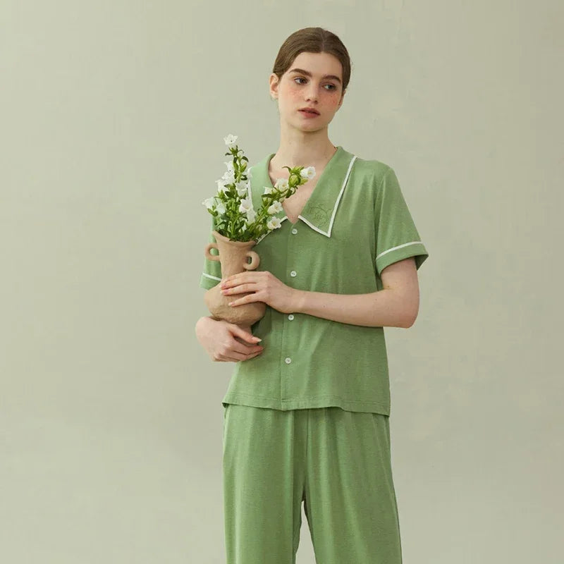 Womens Pajamas Short Sleeve Set Loran