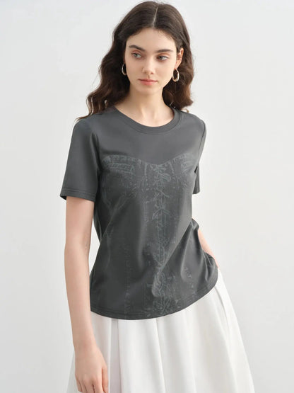 Plus-Size Women's Slogan T-Shirt | Slimming Summer Knit Top - Loran