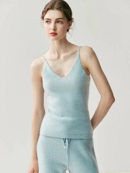 Women's 100% Cashmere V-Neck Vest | Soft Winter Knitwear LORAN STORE