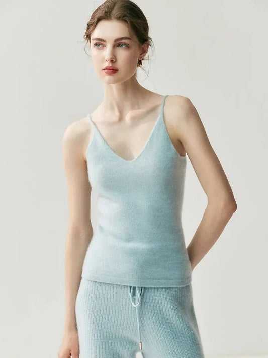 Women's 100% Cashmere V-Neck Vest | Soft Winter Knitwear LORAN STORE