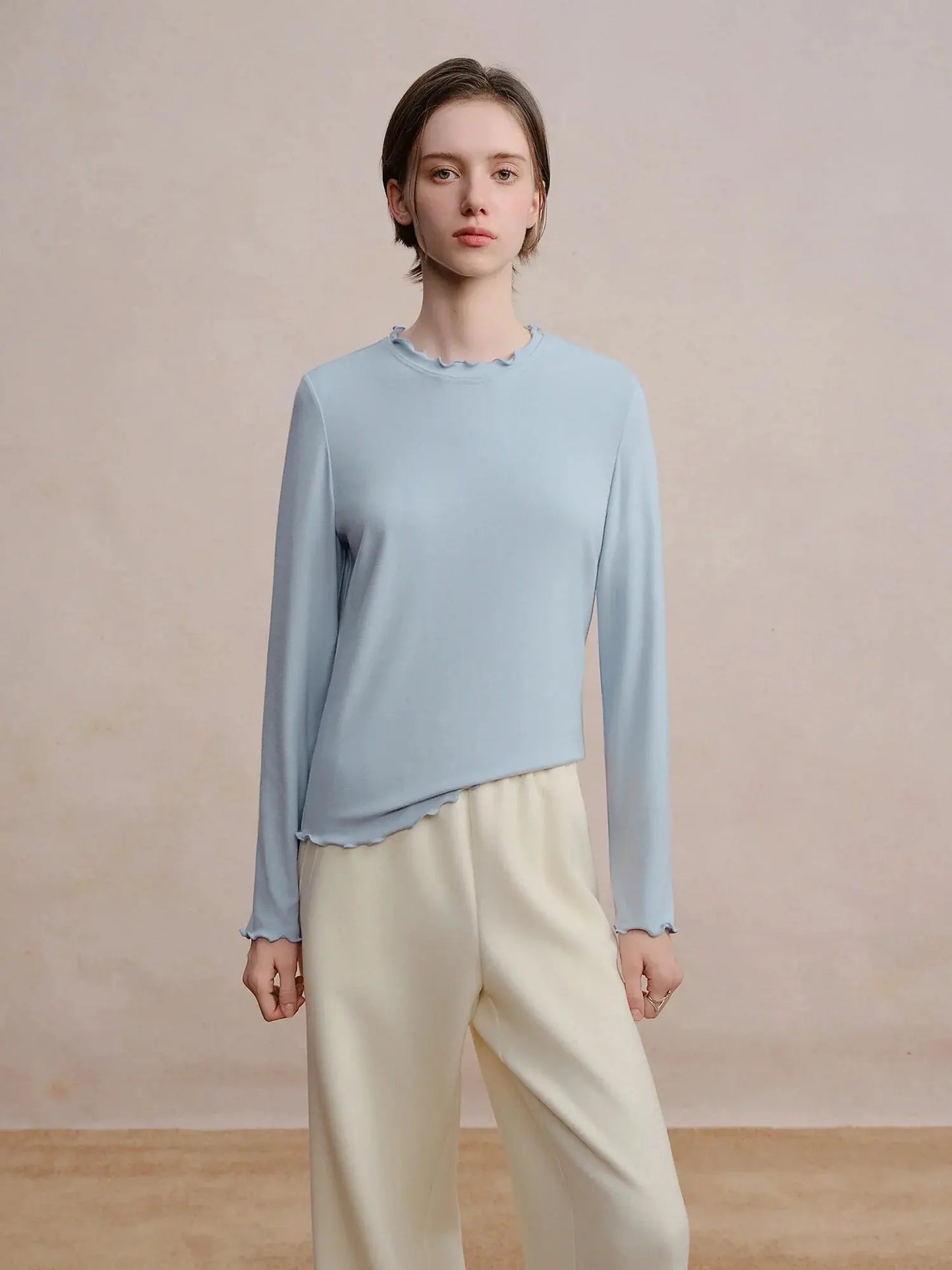 Women's Soft Self-Heating Wool Knit T-Shirt - Loran