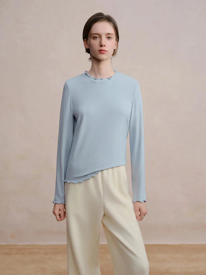 Women's Soft Self-Heating Wool Knit T-Shirt - Loran