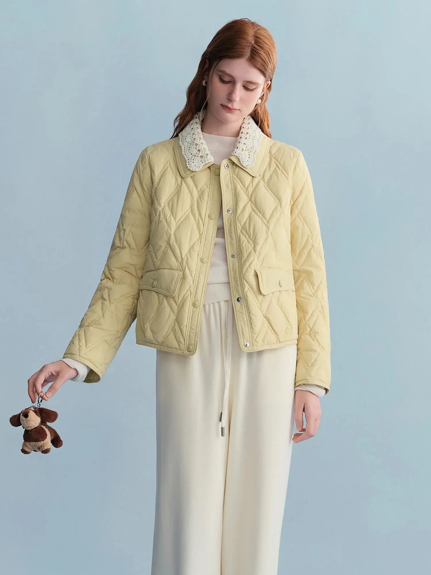 Chic & Cozy Plus Size Cream Quilted Puffer - Loran