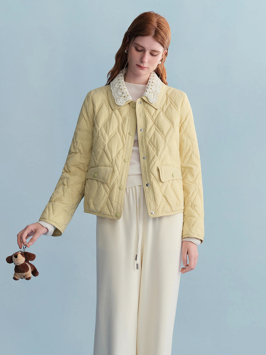 Chic & Cozy Plus Size Cream Quilted Puffer