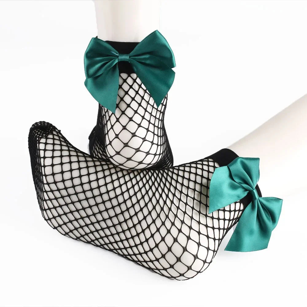 Chic Harajuku Bow Fishnet Socks Lolita Style