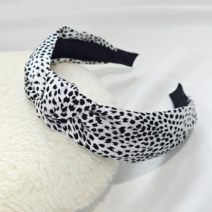 Leopard & Black Knot Wide Headbands for Women Retro Style