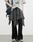 Chic A-Line Plaid Skirt with Adjustable Tie-Waist