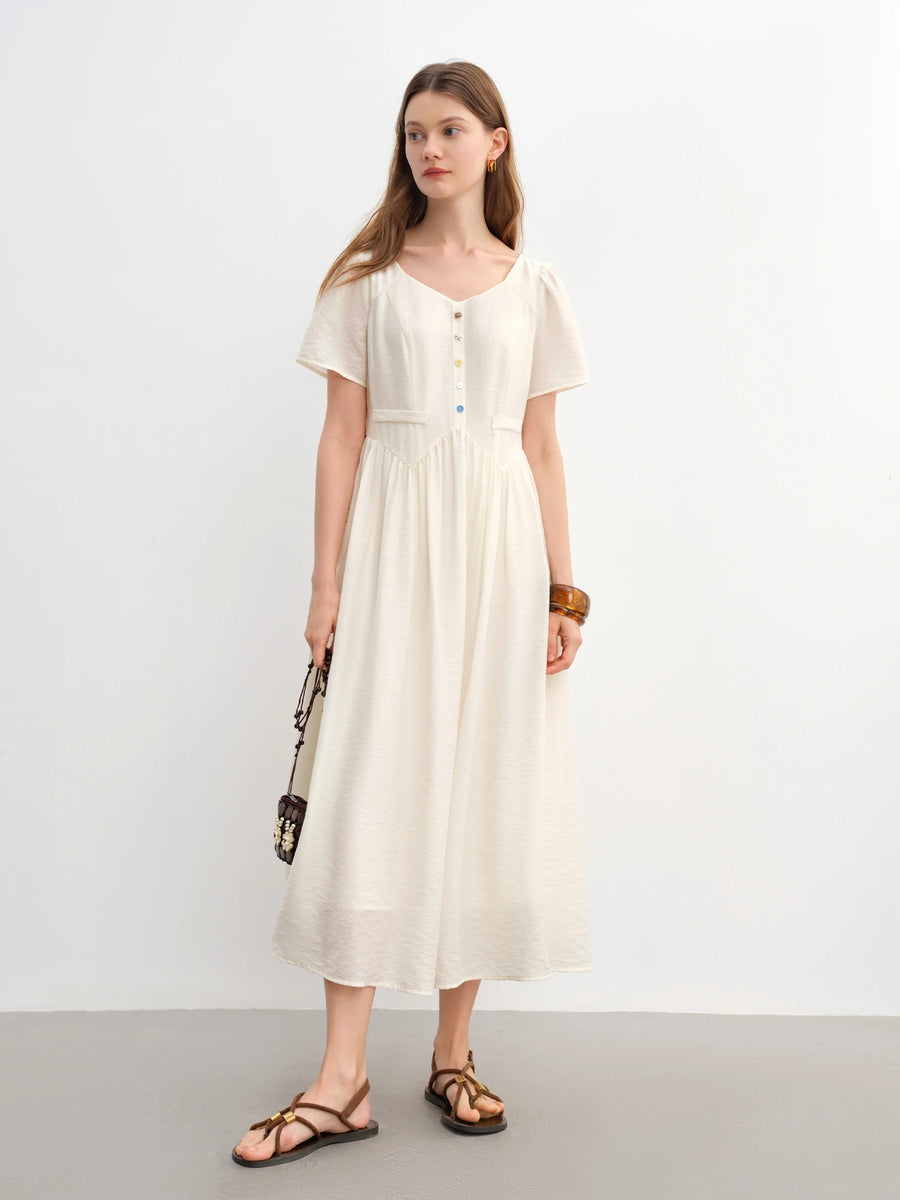 Vibrant Button-Down Style in White Sand & Sea Salt