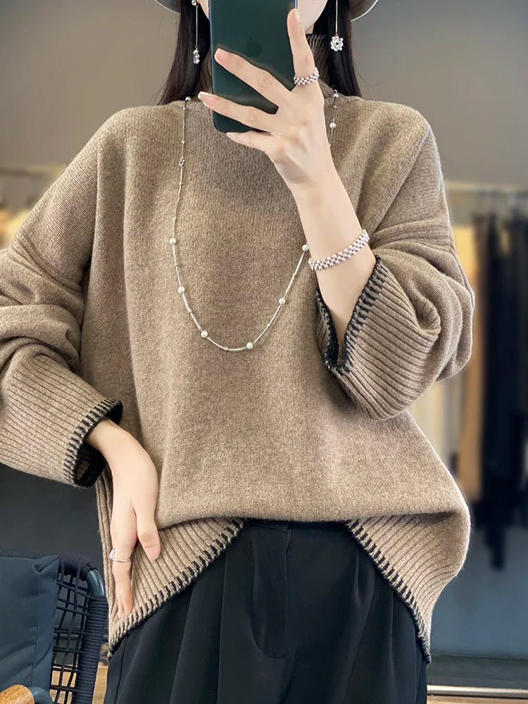 Luxurious Cashmere & Wool Turtleneck Sweater