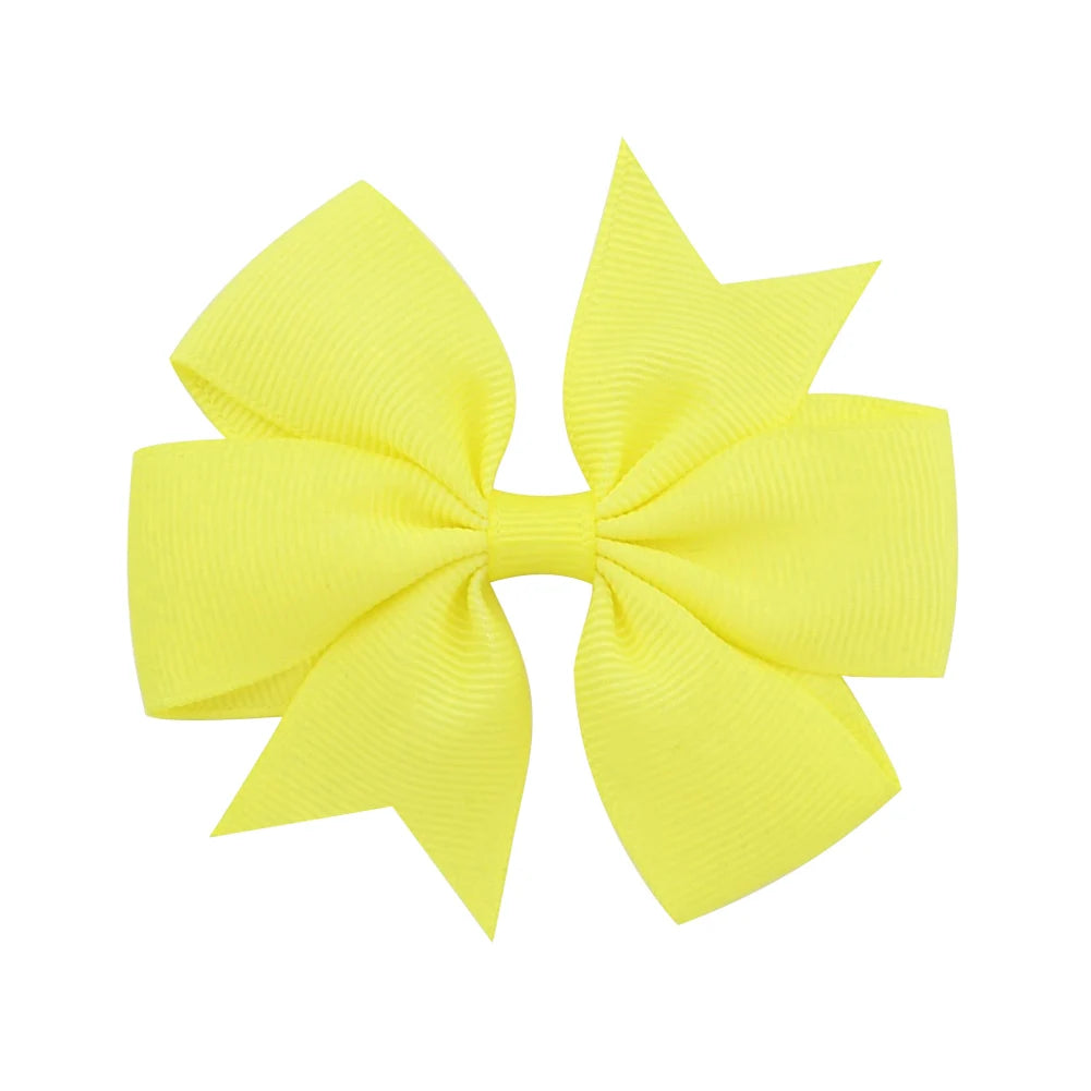 Solid Color Grosgrain Ribbon Hair Bow Clips for Girls