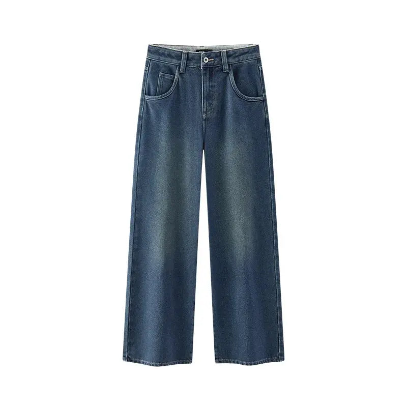 High Waist Fleece Lined Wide Leg Jeans Loran