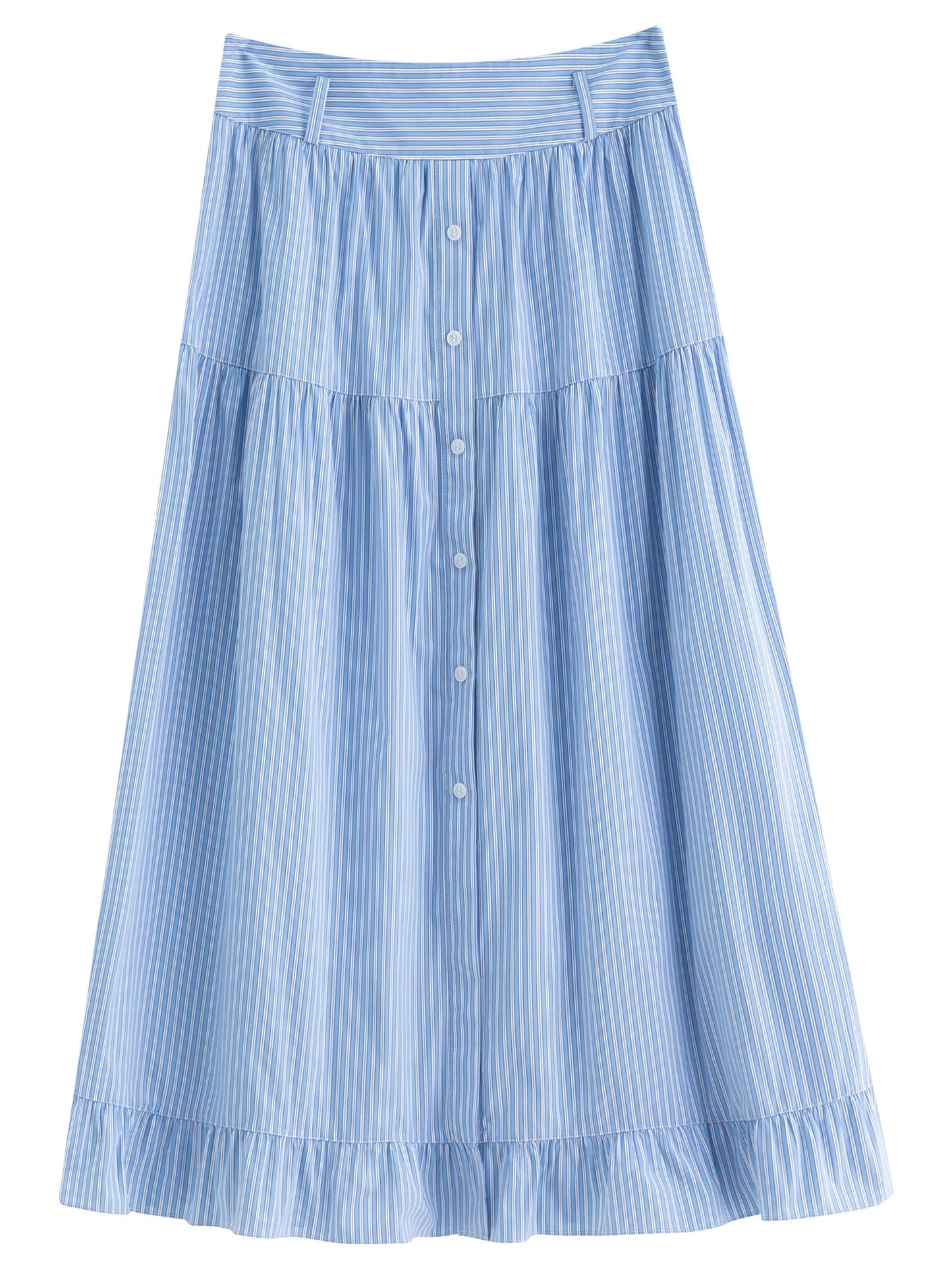 Plus Size Striped Shirt & Skirt Set Autumn Fashion Loran