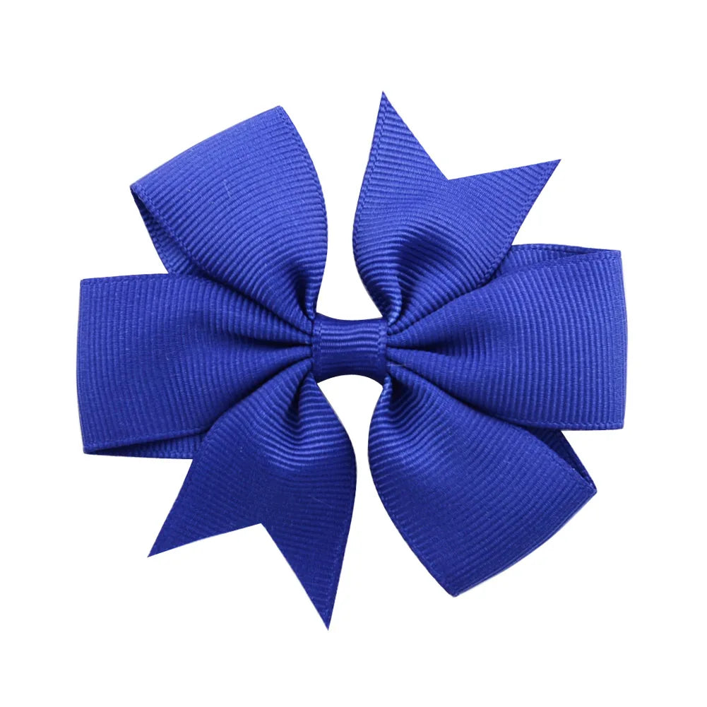 Solid Color Grosgrain Ribbon Hair Bow Clips for Girls