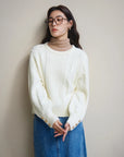 Gentle Cable Knit Wool Sweater