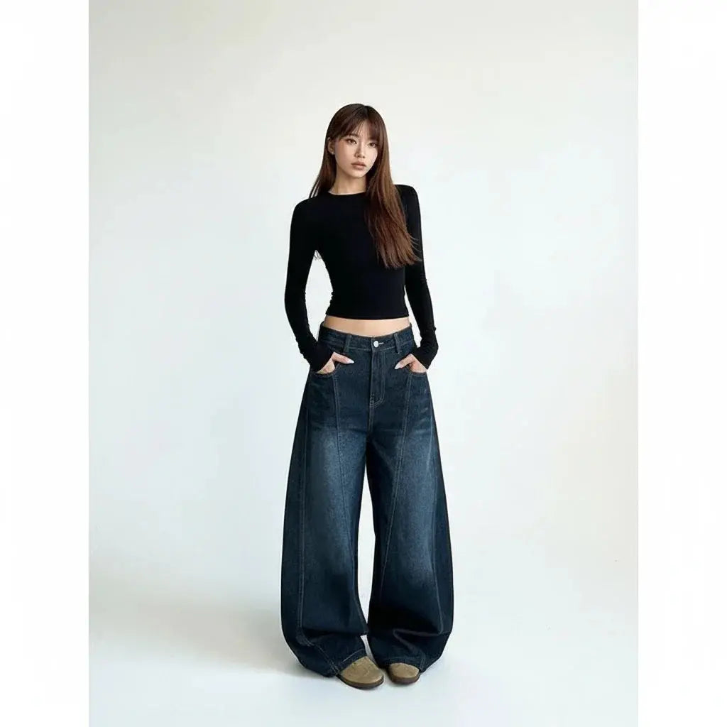 Autumn Casual Wide-Leg Jeans - Loran