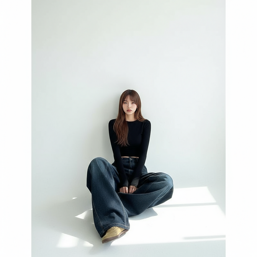 Autumn Casual Wide-Leg Jeans