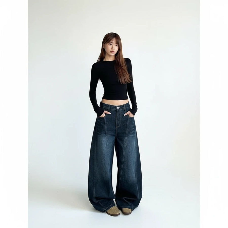 Autumn Casual Wide-Leg Jeans