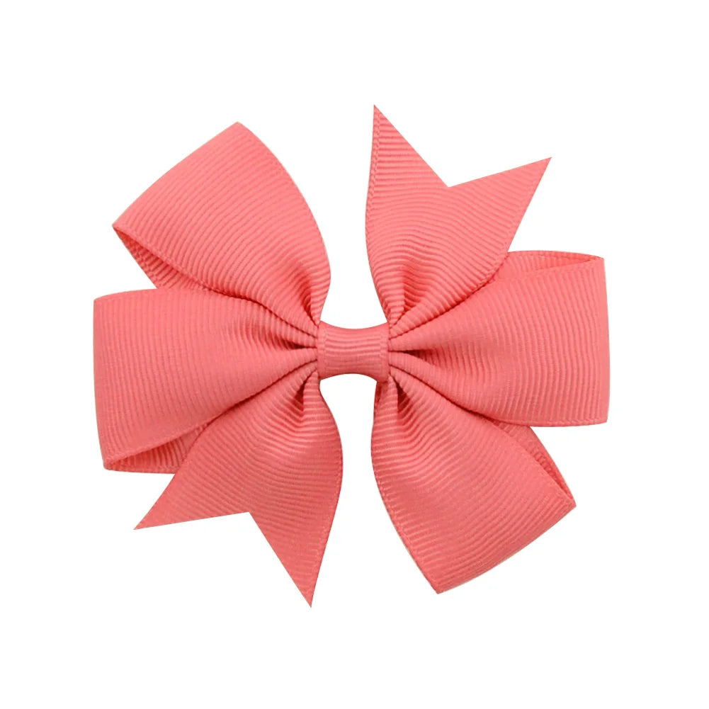 Solid Color Grosgrain Ribbon Hair Bow Clips for Girls