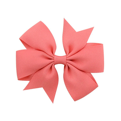 Solid Color Grosgrain Ribbon Hair Bow Clips for Girls