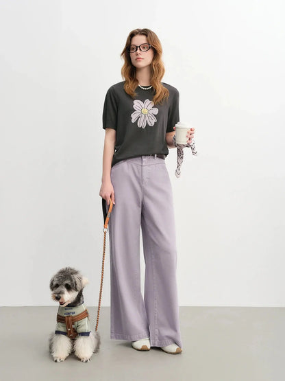 Multi-Color Wide-Leg Straight Jeans - Loran
