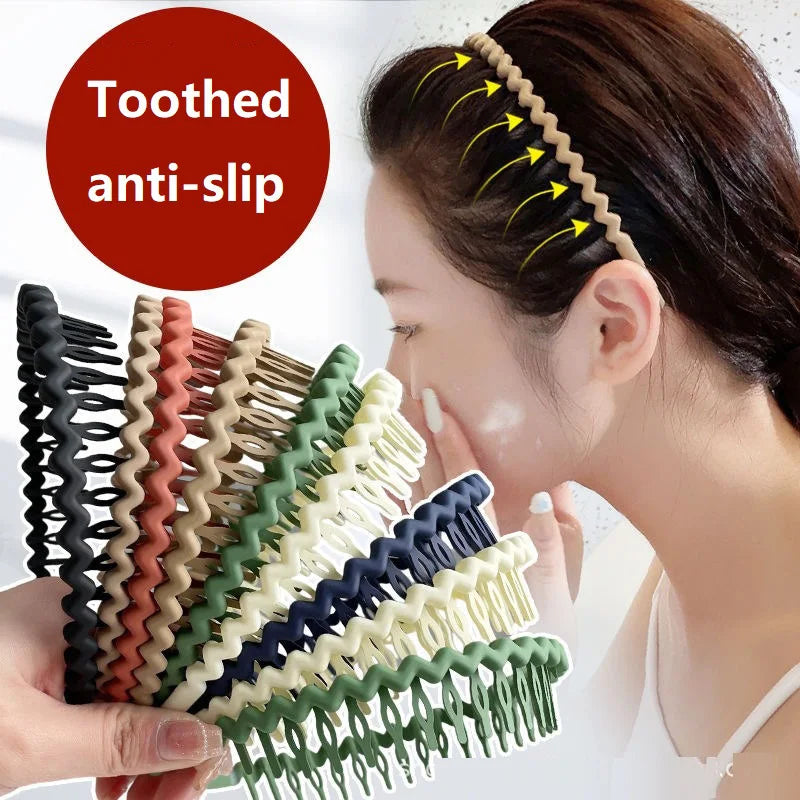 Women's Solid Wave Non-Slip Headbands Summer Hair Bands