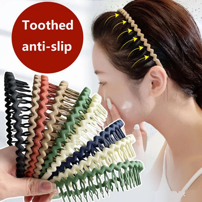 Women's Solid Wave Non-Slip Headbands Summer Hair Bands