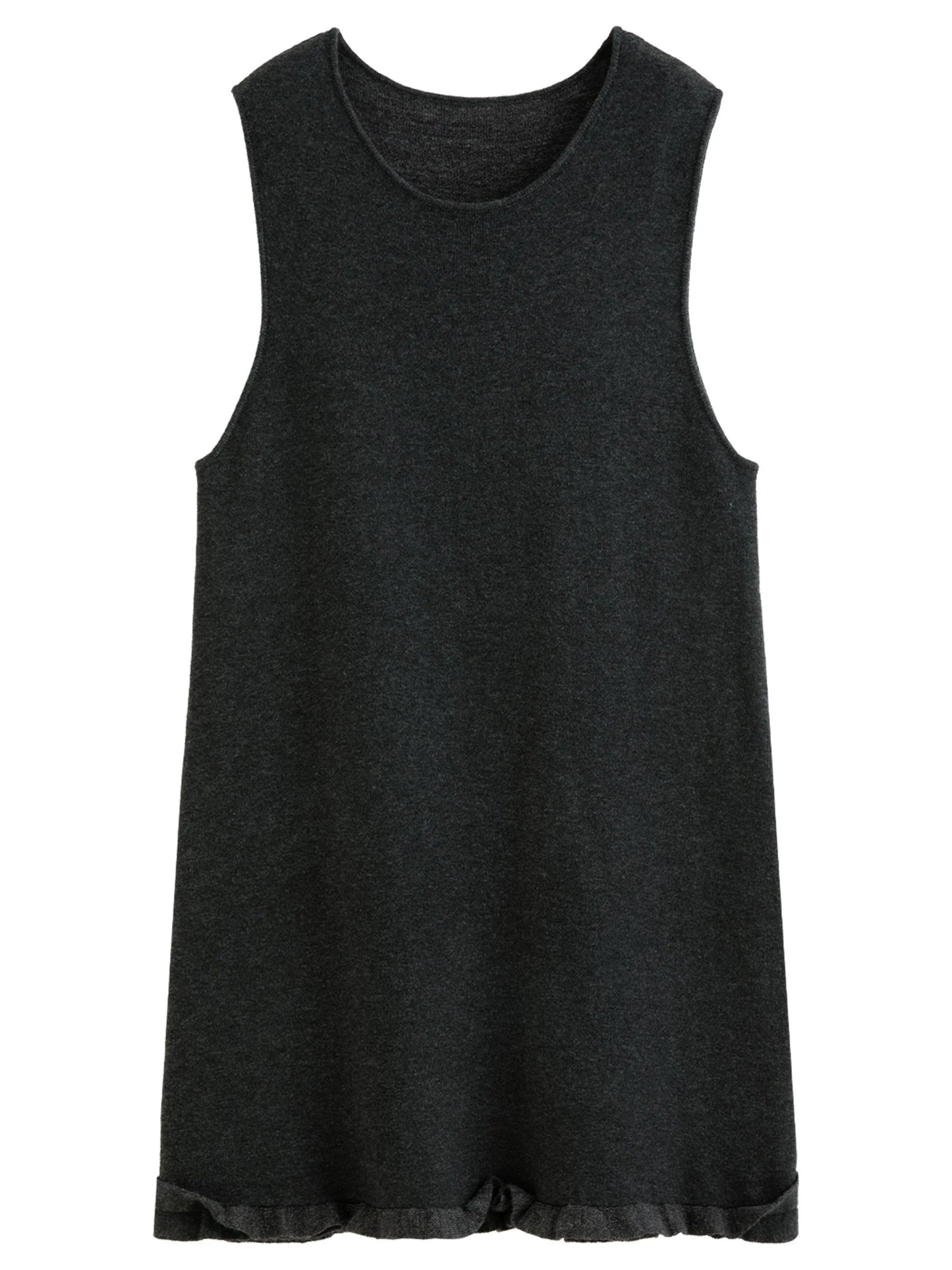 Ruffled Mini Sleeveless Dress Chic Knitted Vestido Loran