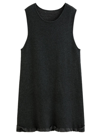 Ruffled Mini Sleeveless Dress Chic Knitted Vestido Loran