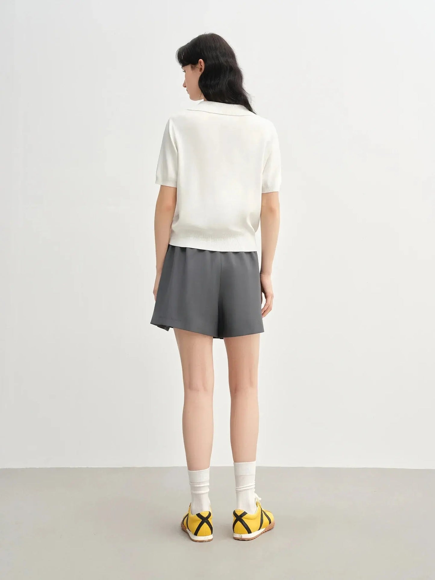 Women's Curve-Flattering Knit Top with Structured Collar - Loran