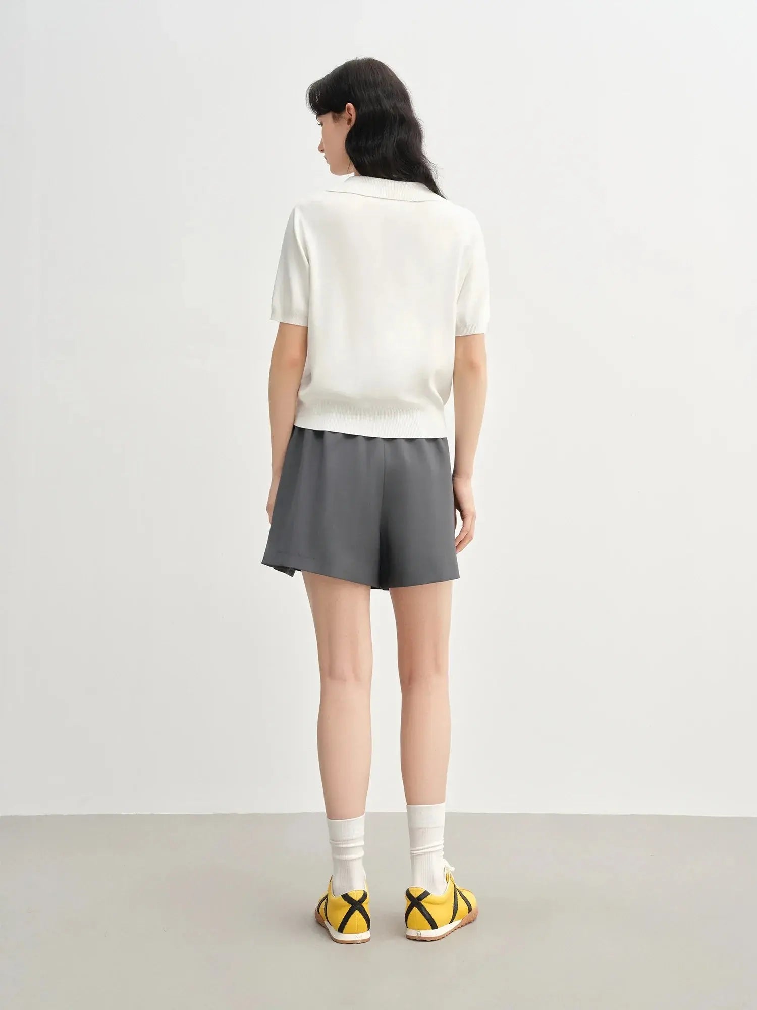 Women's Curve-Flattering Knit Top with Structured Collar - Loran