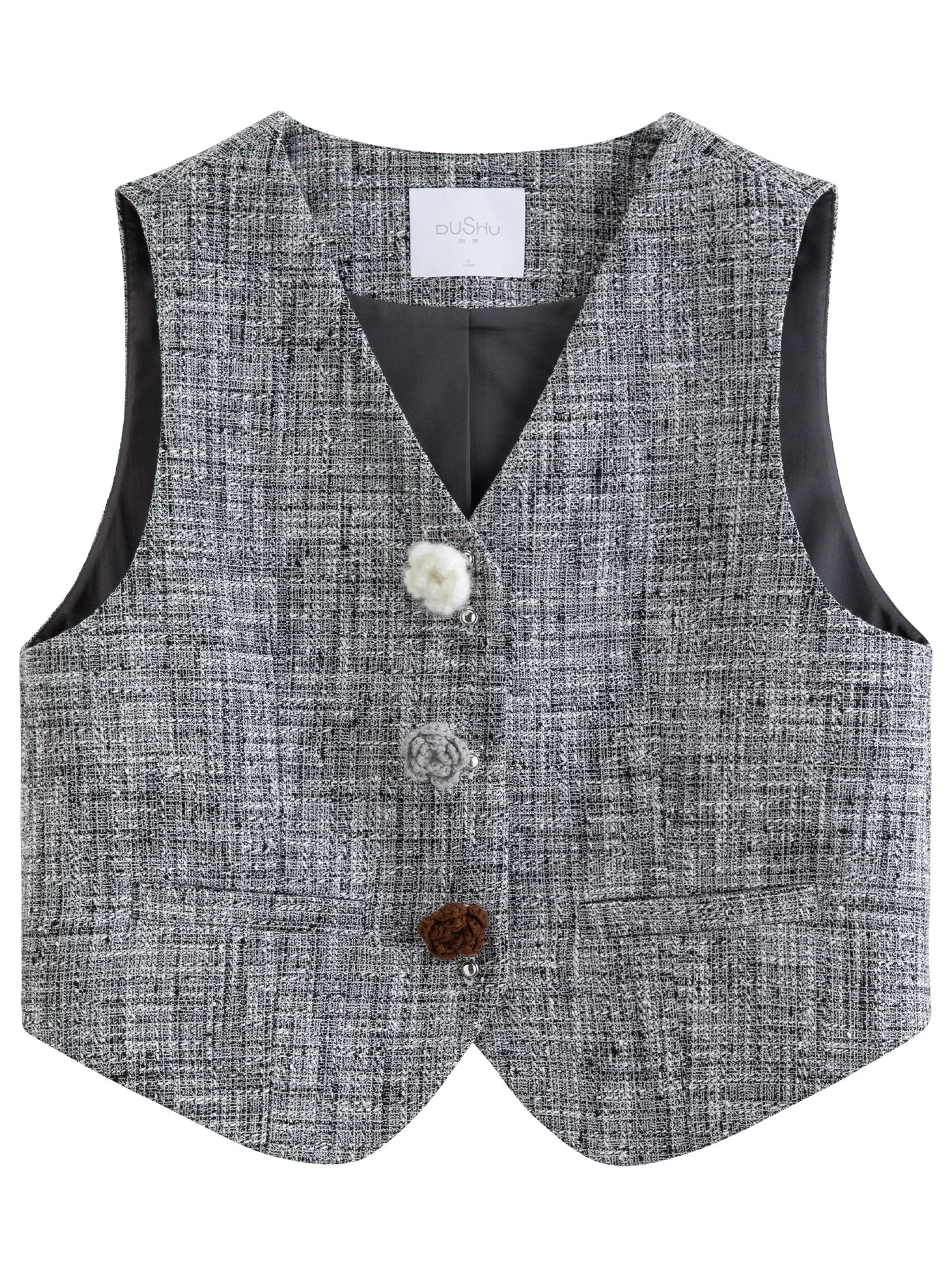 Plus Size Women’s Elegant Floral Vest & Skirt Set