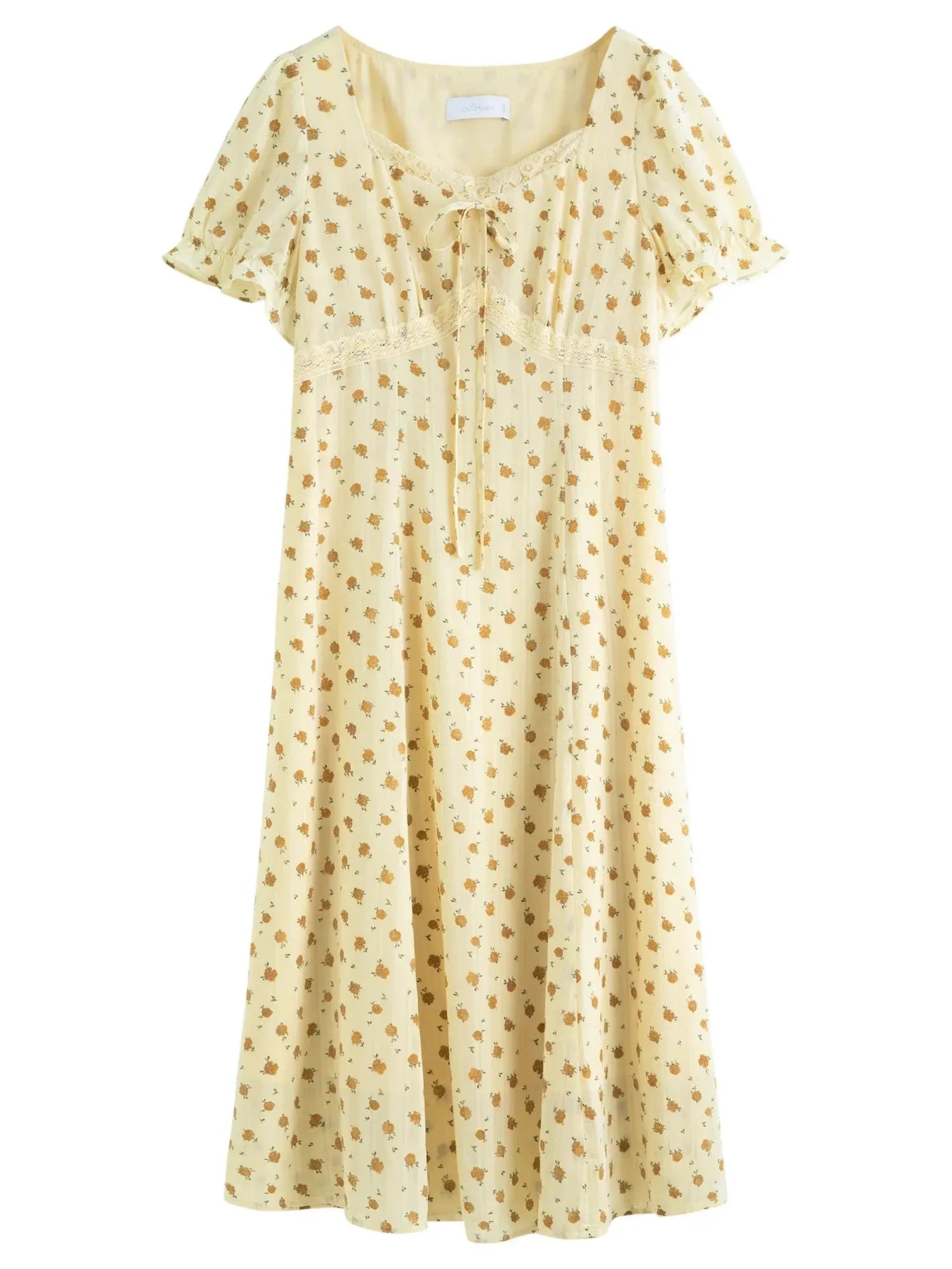 Plus Size Floral French Lace Patchwork Dress - Loran