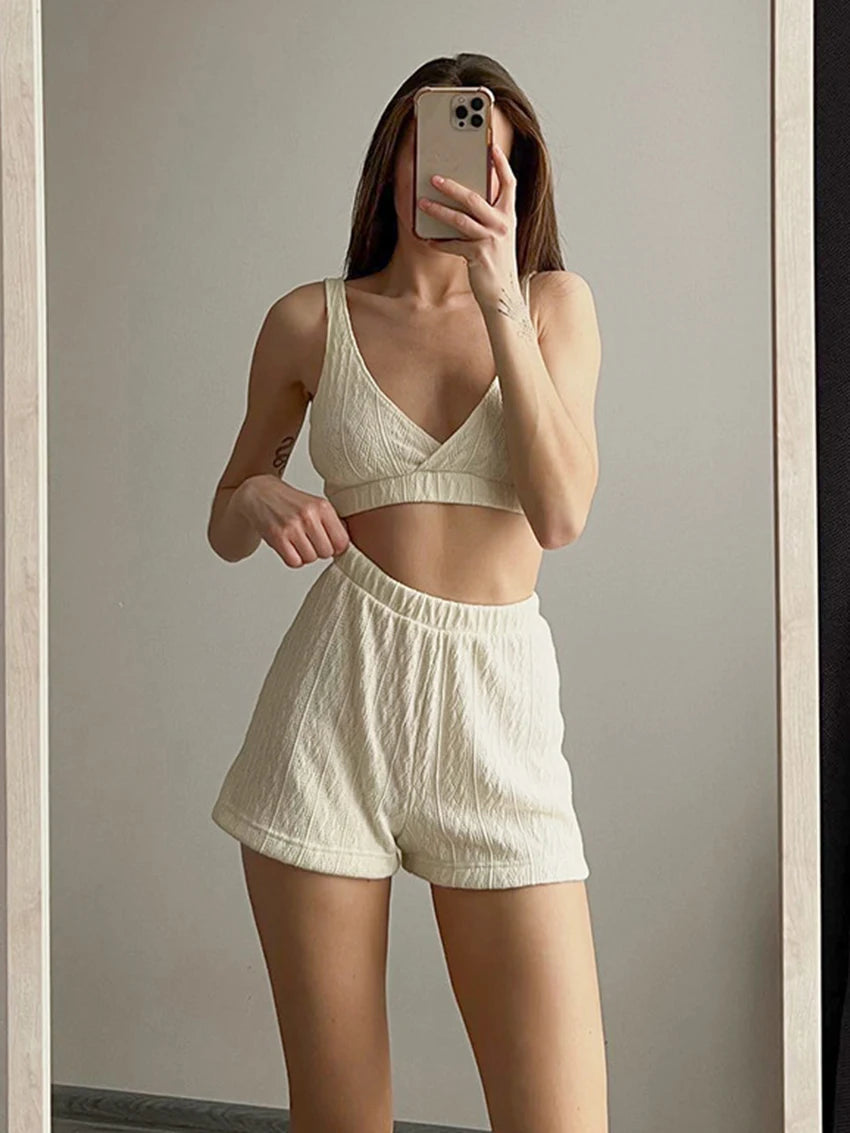 Women's Sleepwear 3-Piece V-Neck Pajama Set Loran