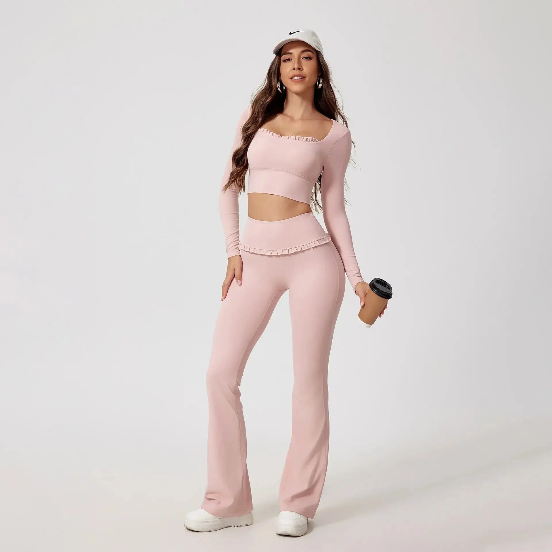 Activewear Suit: Long-Sleeve Top and Bottoms