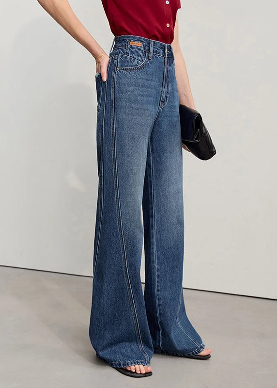 Amii Women's Jeans 2026 Spring New Casual Cotton Denim Flared Long Pants Retro Loose Commuter Versatile Woman Trousers 12651025 Loran