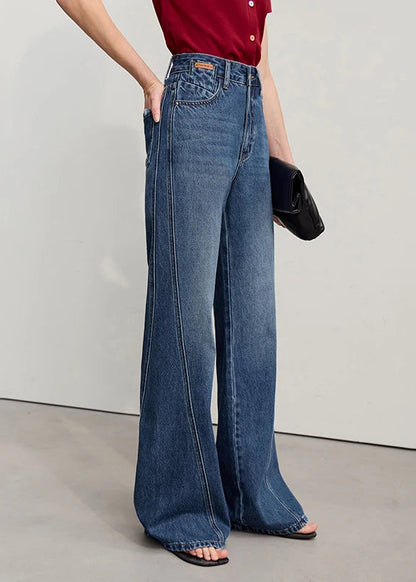 Amii Women's Jeans 2026 Spring New Casual Cotton Denim Flared Long Pants Retro Loose Commuter Versatile Woman Trousers 12651025 Loran