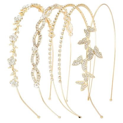 Rhinestone & Pearl Bridal Headband Set Wedding Hair