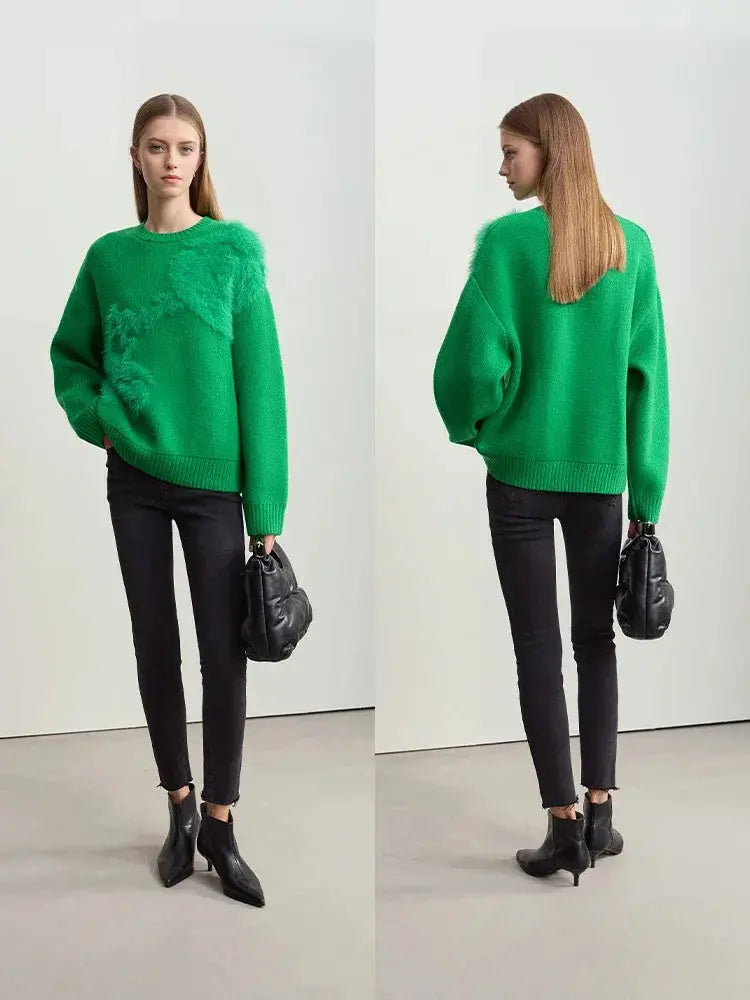 Women's Strawberry Jacquard Winter Sweater - Loran