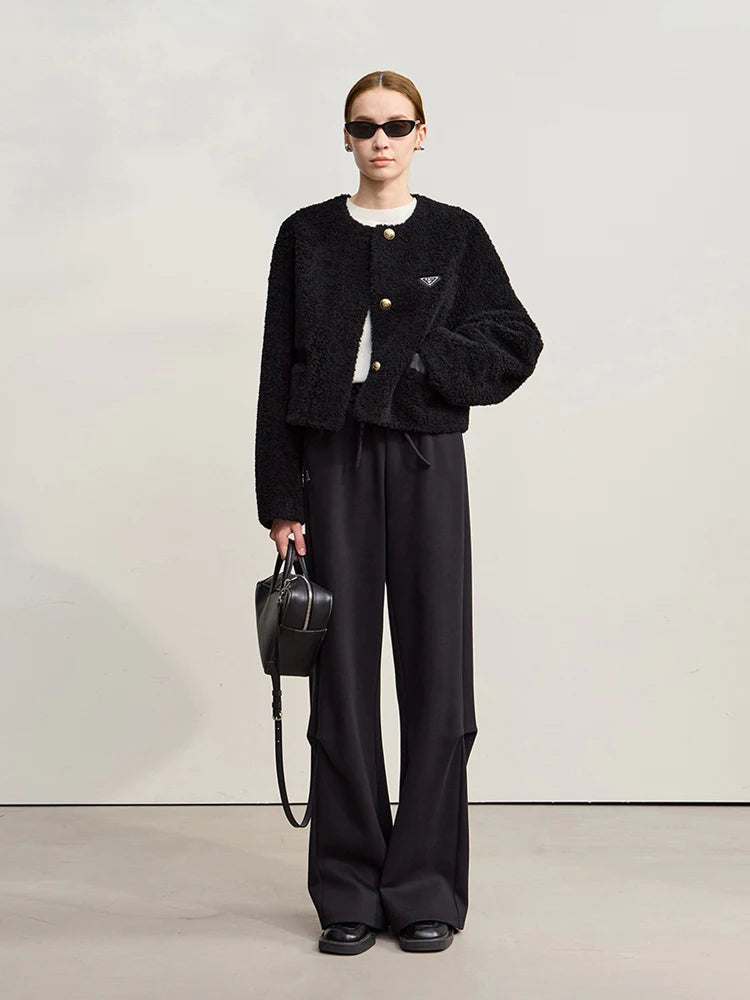 Elegant Wool Blend Short Winter Coat