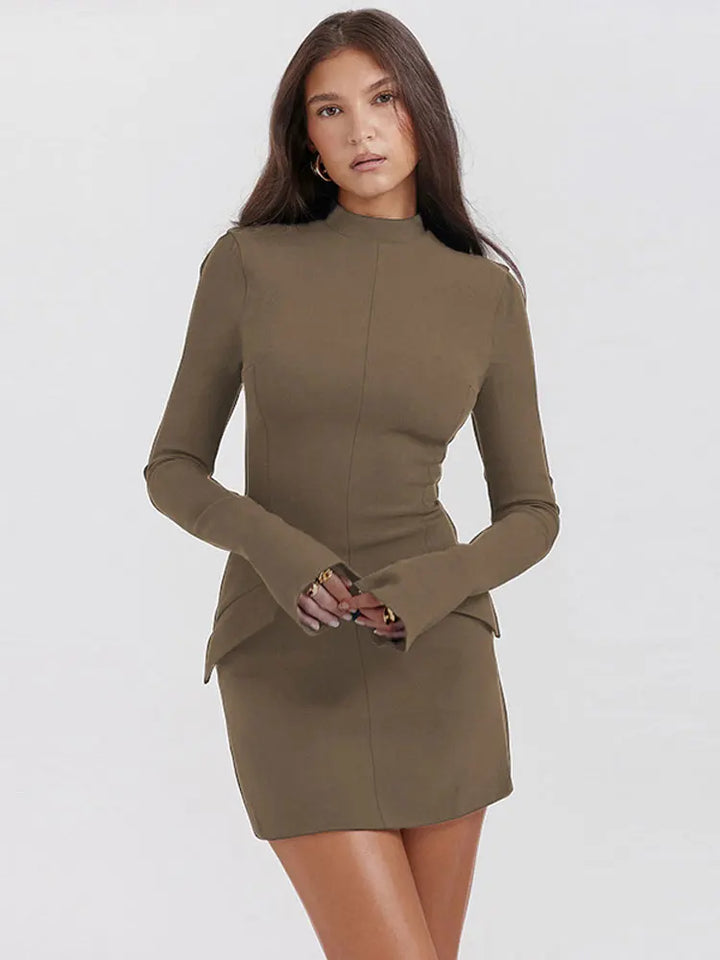 Mini Dress Autumn Pocket Long Sleeve - 3IN SMART Shop  #