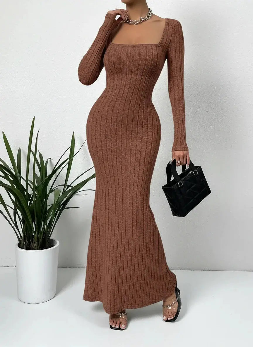 Women's Square-Neck Knit Dress - Loran