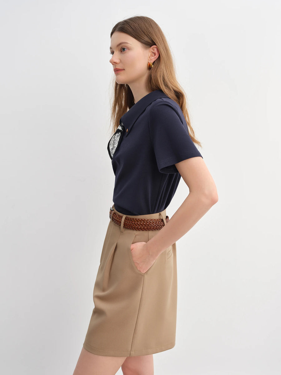 Relaxed Fit Waistflower Scarf Print Top