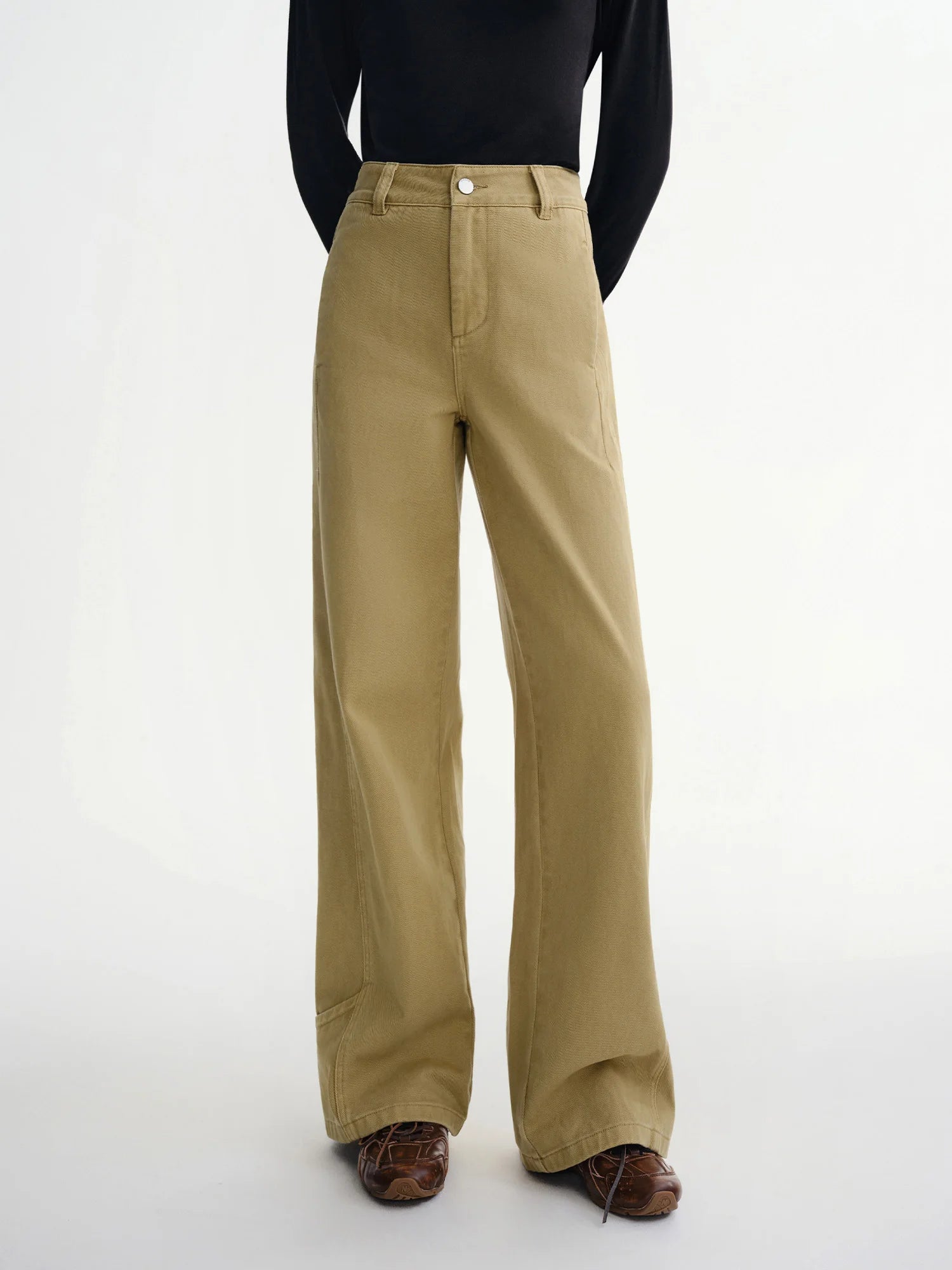 Plus-Size Deconstructivist Workwear Jeans Winter Wide-Leg